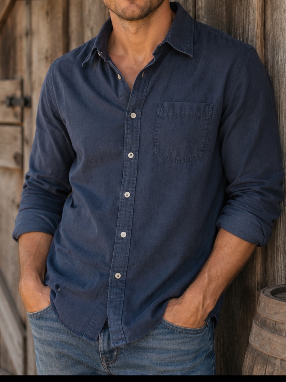 American Eagle Outfitters Men’s Button-Down Shirt - Blue